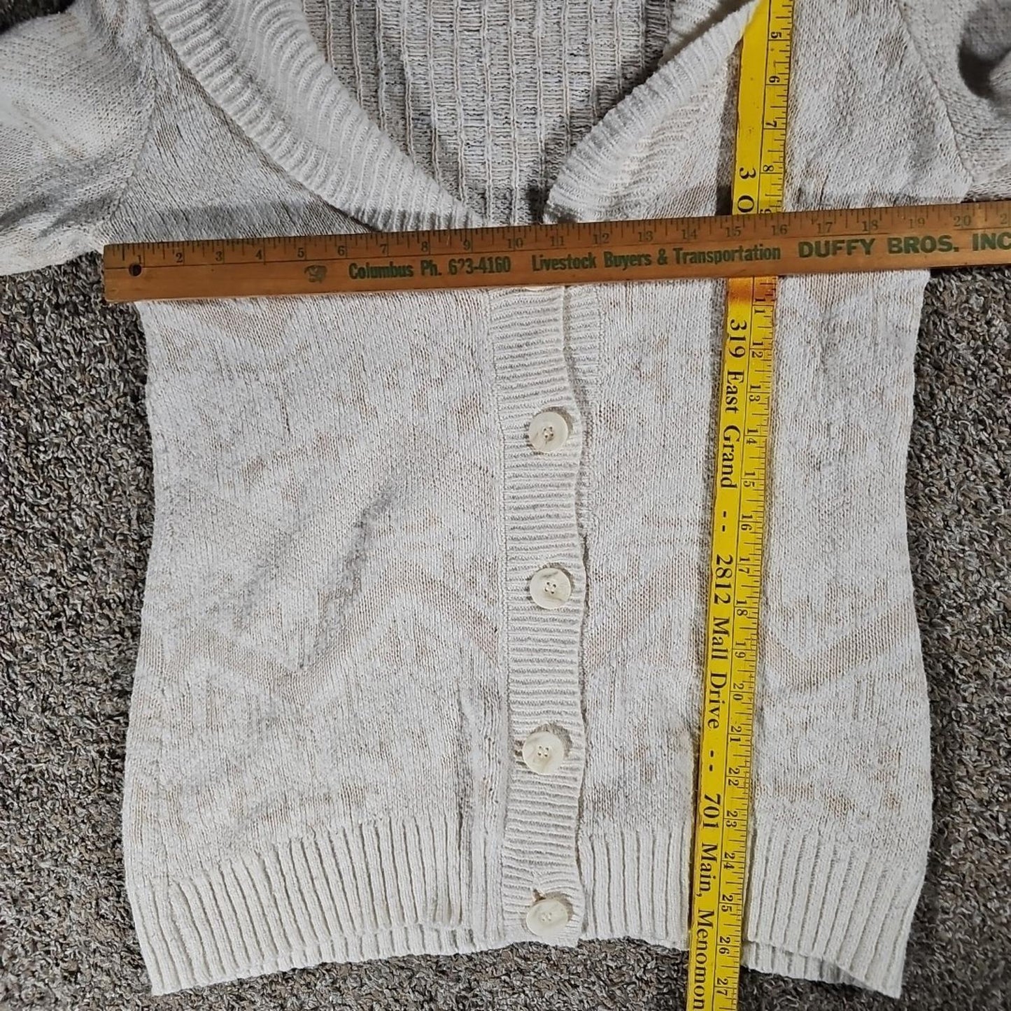 Maurices M Ivory Beige Cable Knit Cardigan