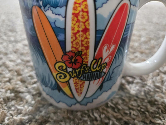 Surfs Up Hawaii Coffee Mug Surfboards Waves 12oz super clean the islander group
