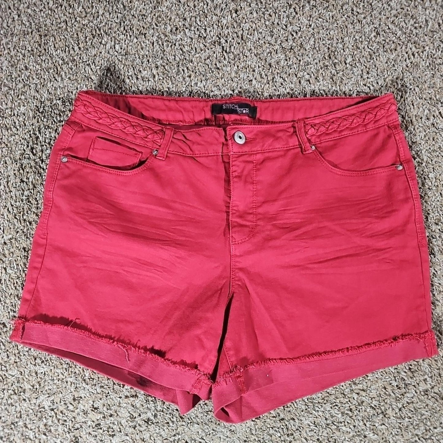 Stitch Star Sz 16 Red Cutoff Shorts