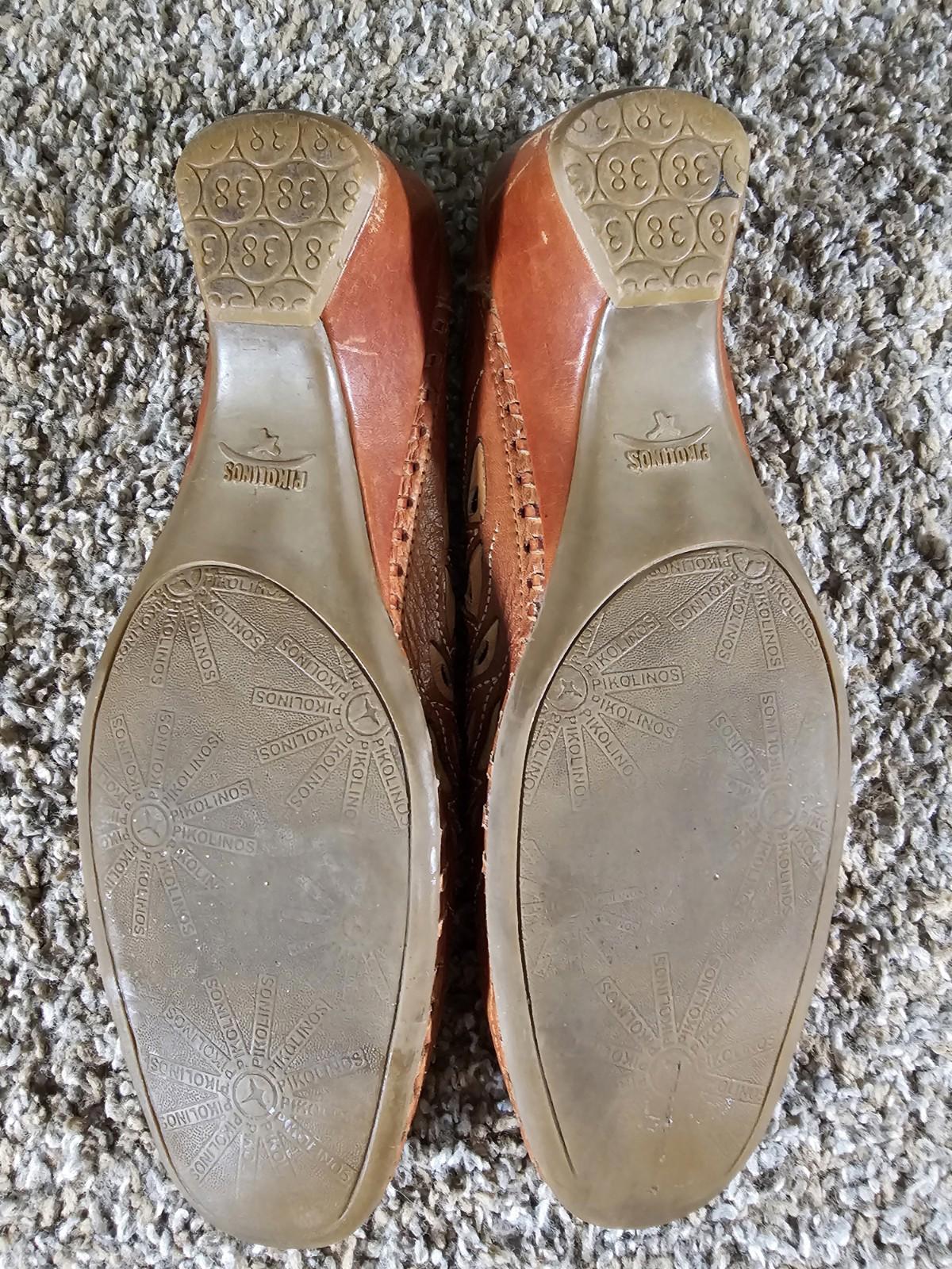 pikolinos spanish design women's shoes 38 brown slip on