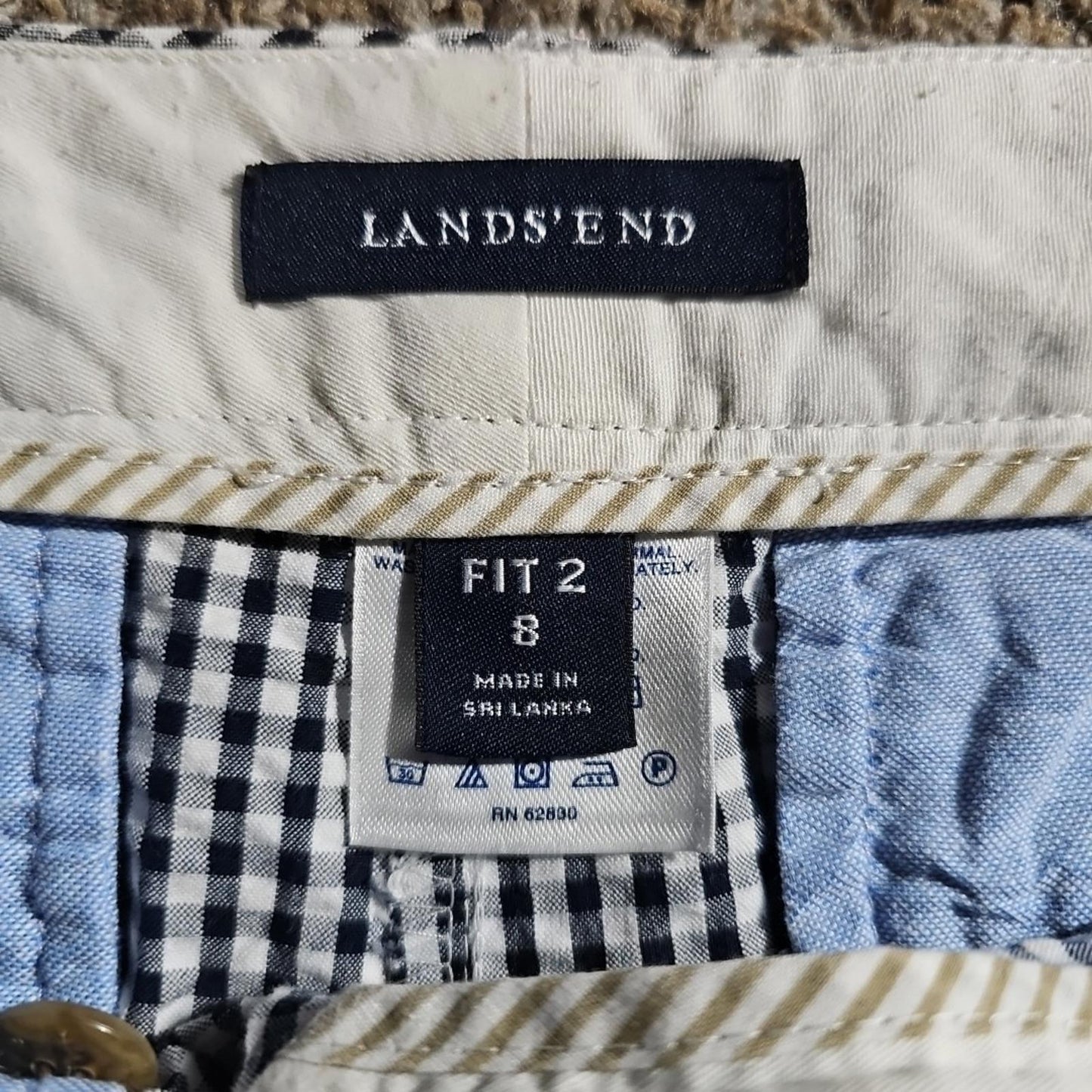 Lands End Fit 2 Sz 8 Checkered Shorts
