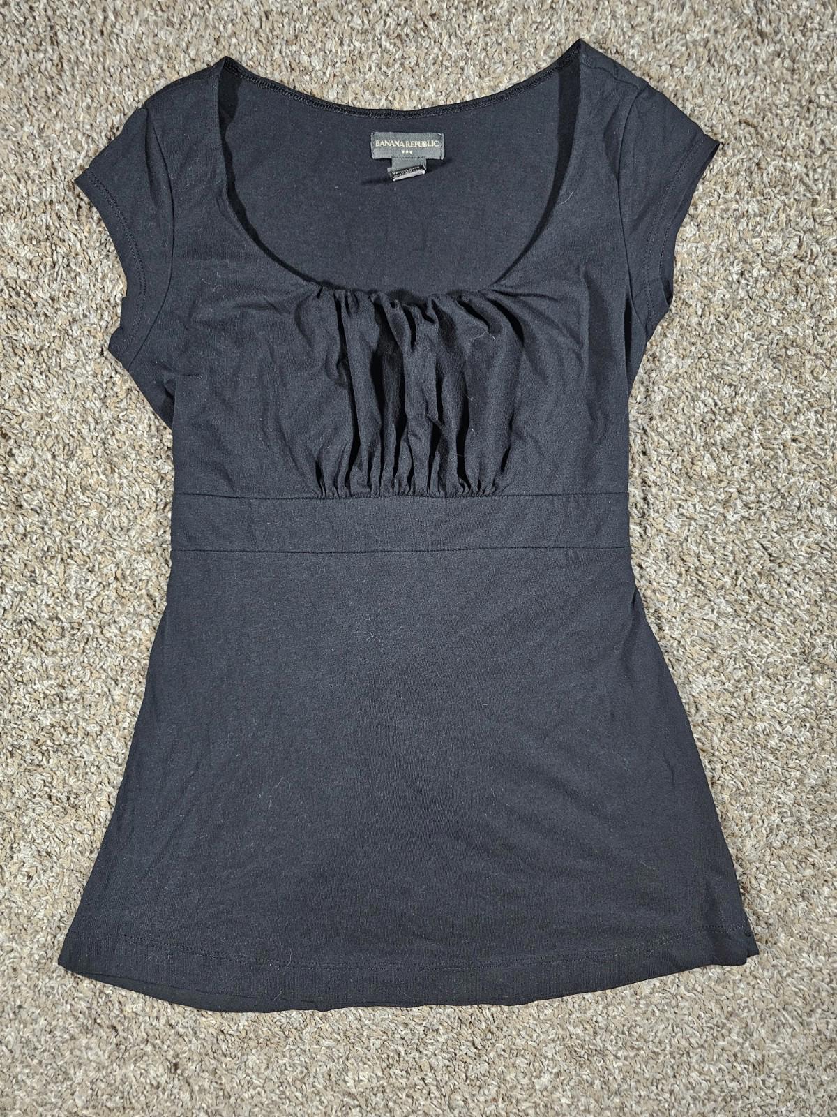 Banana Republic Sleeveless Tieback Top Black Small Stain