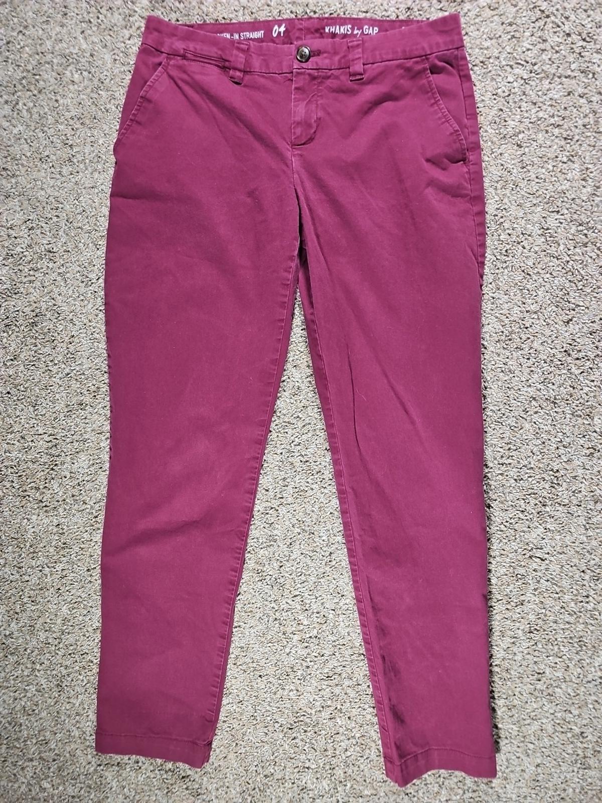 Broken-in Straight 04 Khakis By GAP Purple