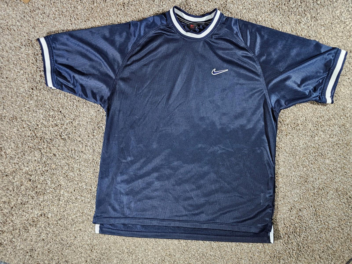 Vintage Nike Mesh Shirt M Blue Jersey Shirt Y2K Skater Retro