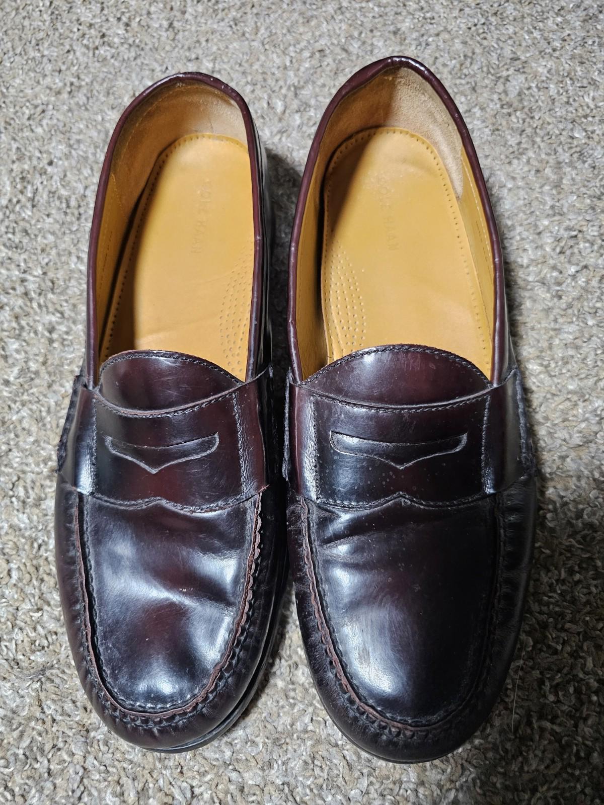Cole Haan 03504 Burgundy Leather Slip-On Dress Loafers 14D