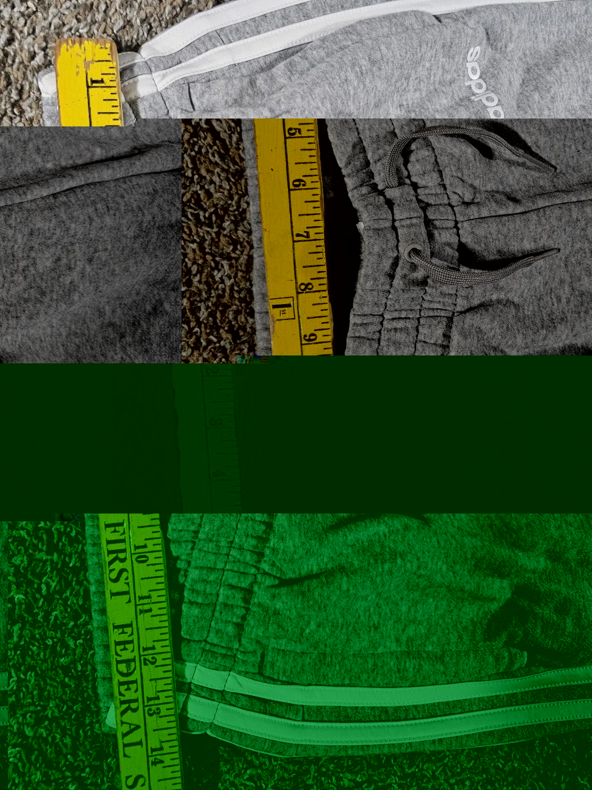 Adidas Womens Small Gray White Stripe Sweatpants Drawstring