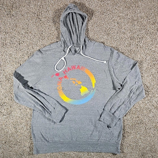 Kona Hawaii L Blue84 Gray Hoodie