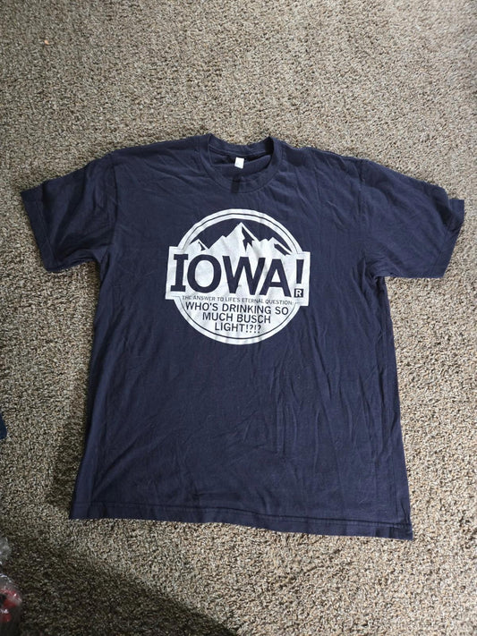American Apparel Tshirt XL - IOWA! Busch Light