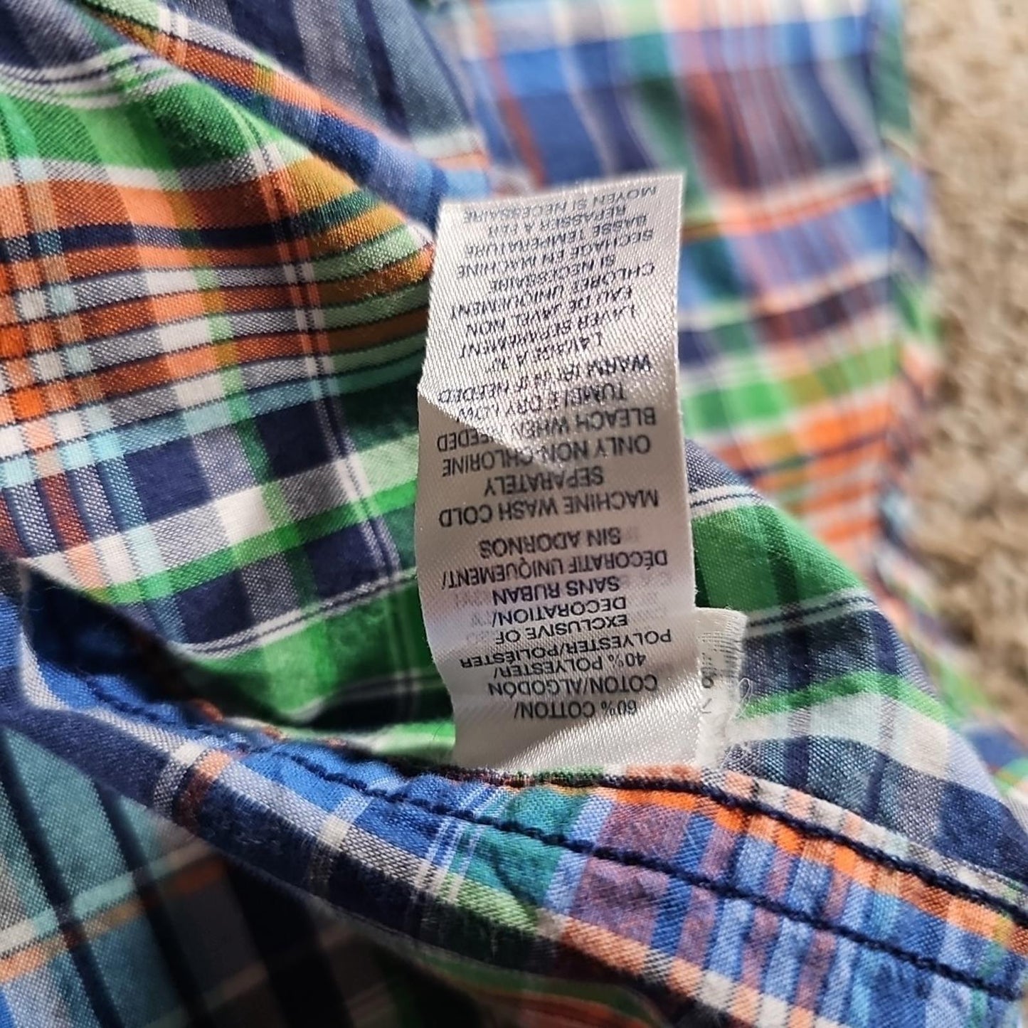 Chaps LT Easy Care Bright Plaid Button Up