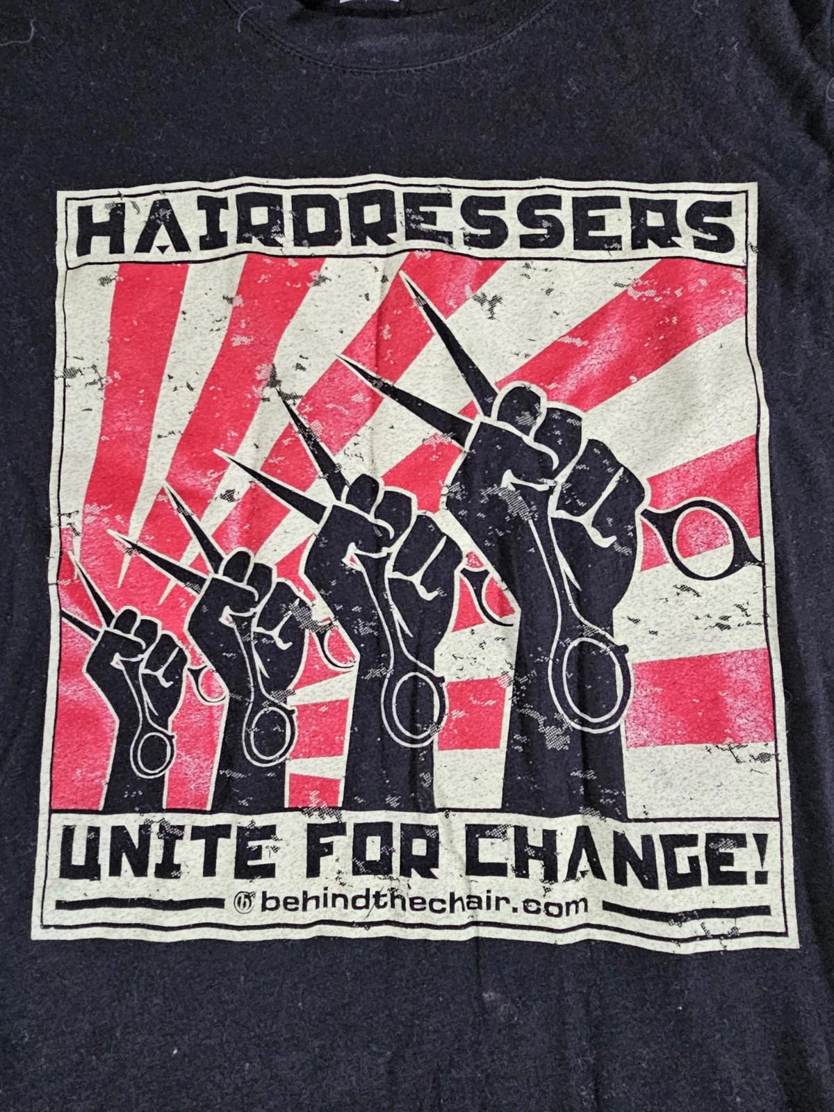 Hairdressers Unite For Change Pima Tee Tshirt M Black