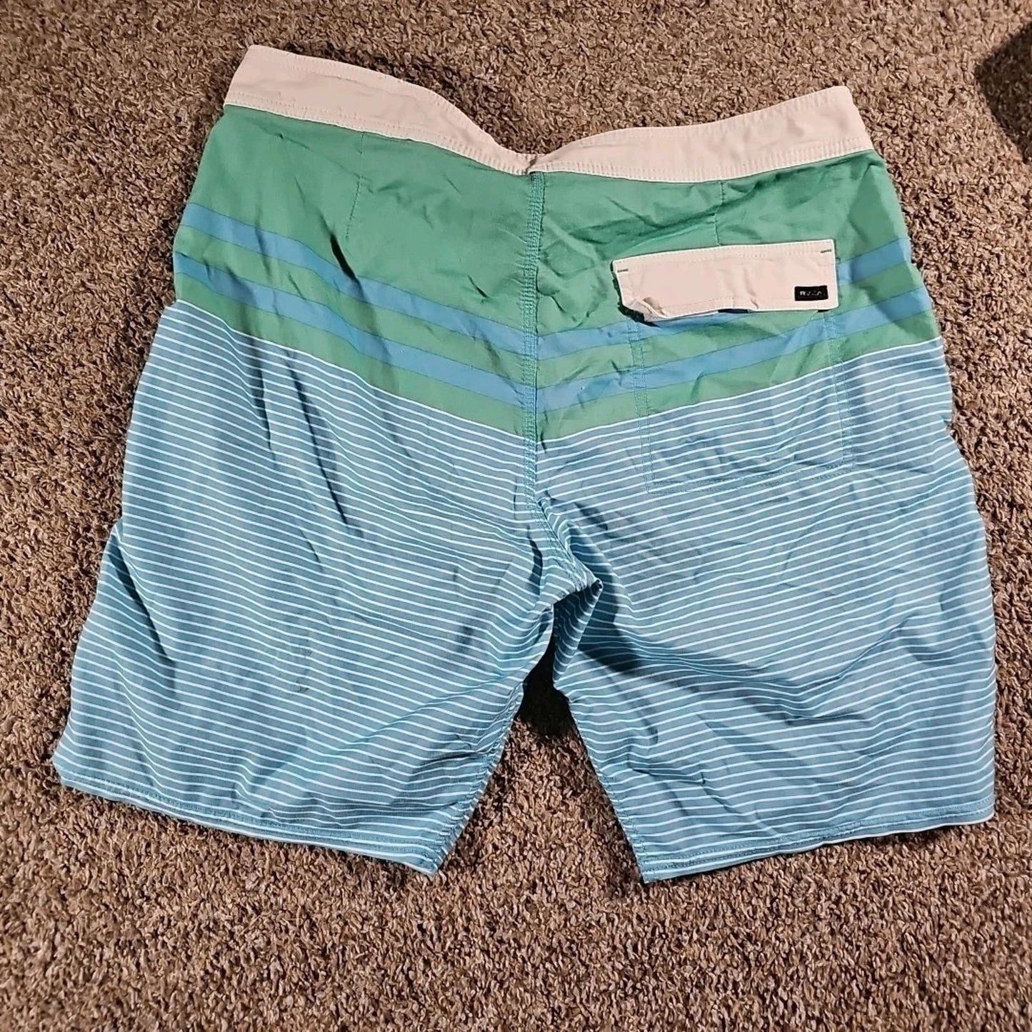 RVCA sz 34 Striped Vintage Stretch Board Shorts