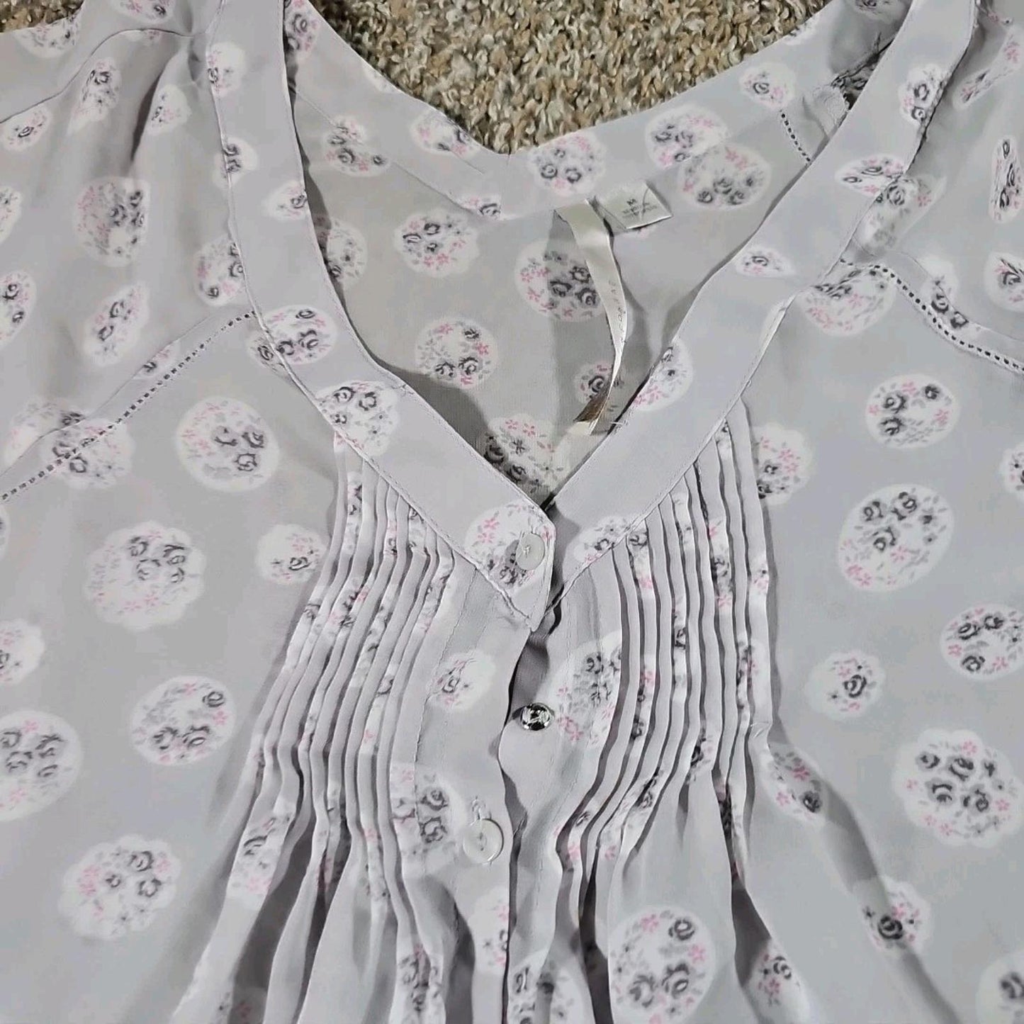 LC Lauren Conrad Sheer Blouse Floral M