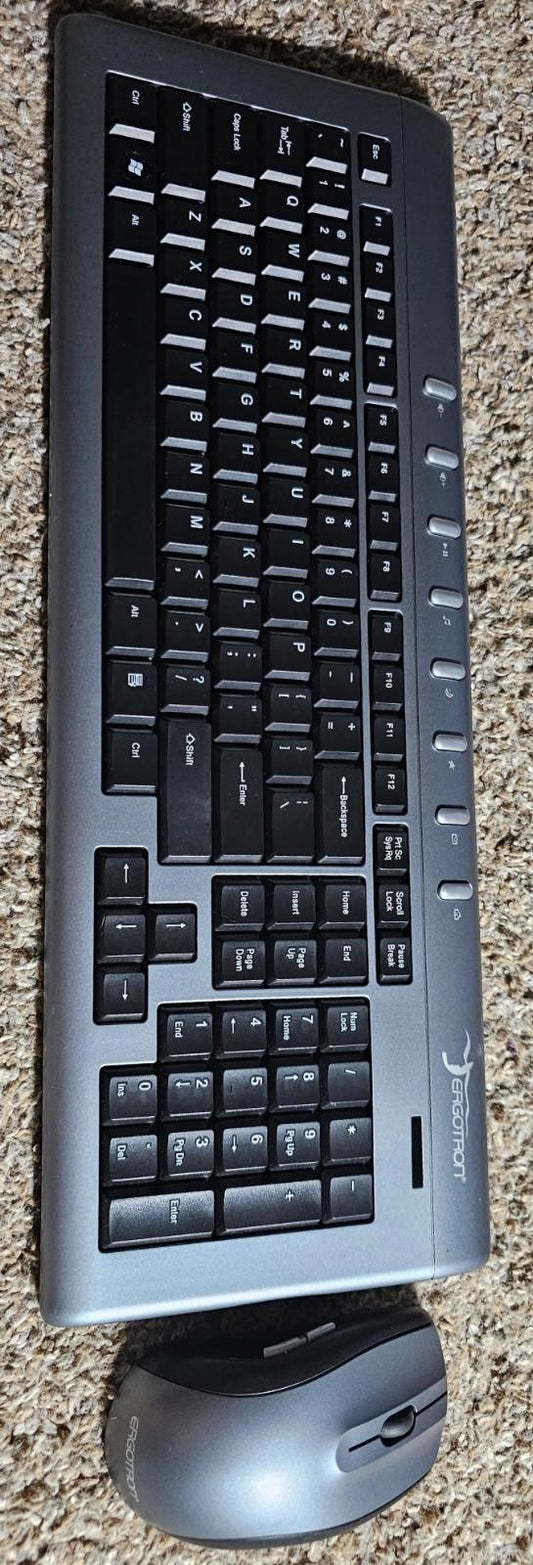 ergotron wireless keyboard and optical mouse Model KB990W