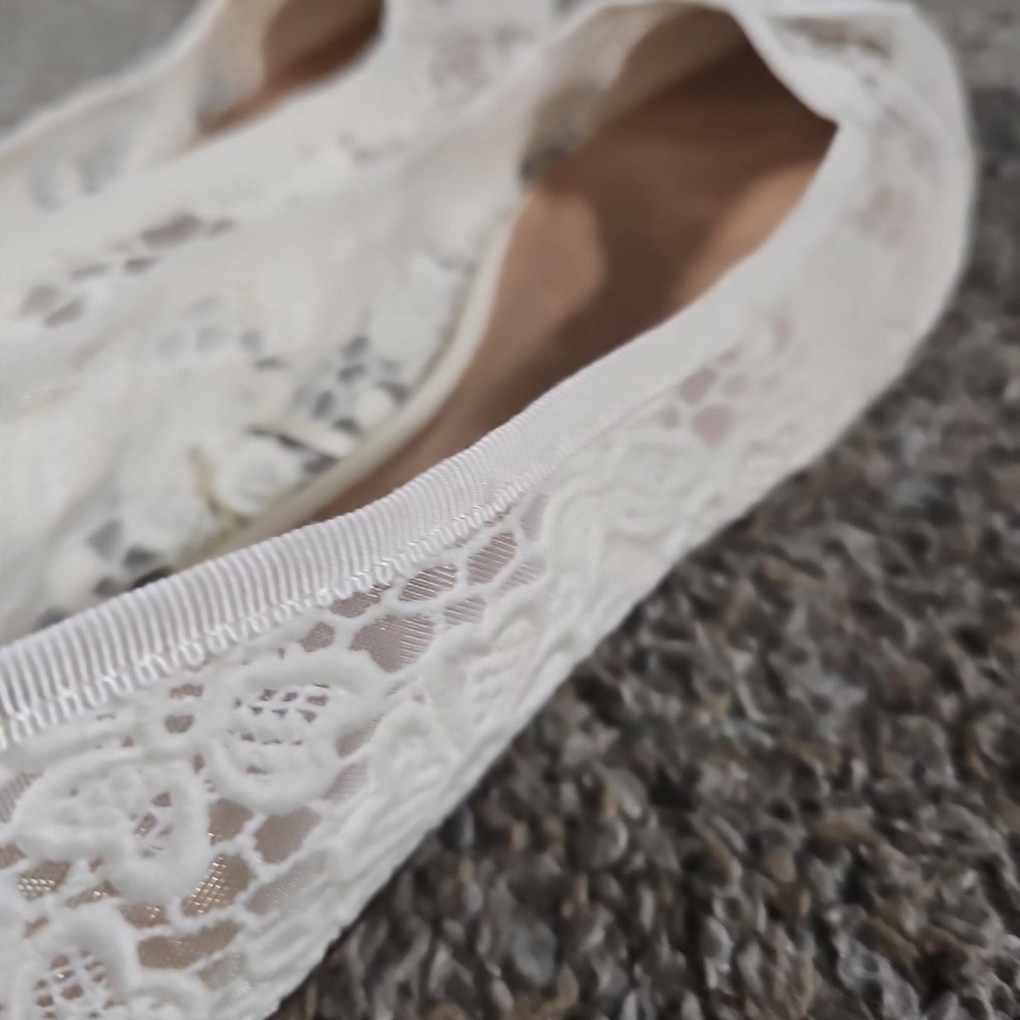 Time And Tru Sz 9 White Slip On Lace Loafer Shoes
