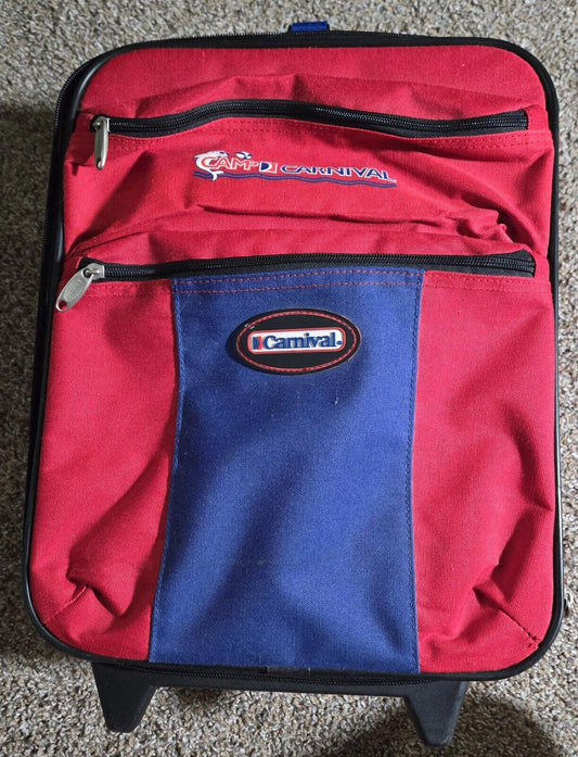 3 Piece Red And Blue  Camp Carnival Luggae Set Wheels