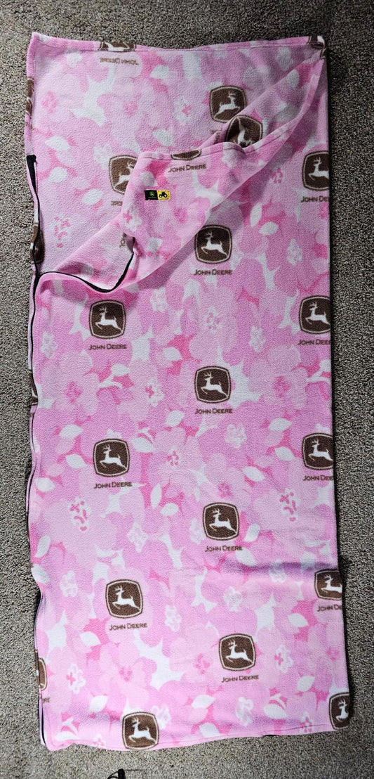 John Deere Pink Camo Zipper Fleece Sleeping Bag for Girls