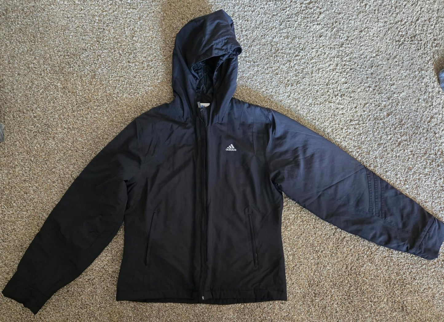 ADIDAS Men’s Black Climawarm Full Zip Hooded Jacket Size M