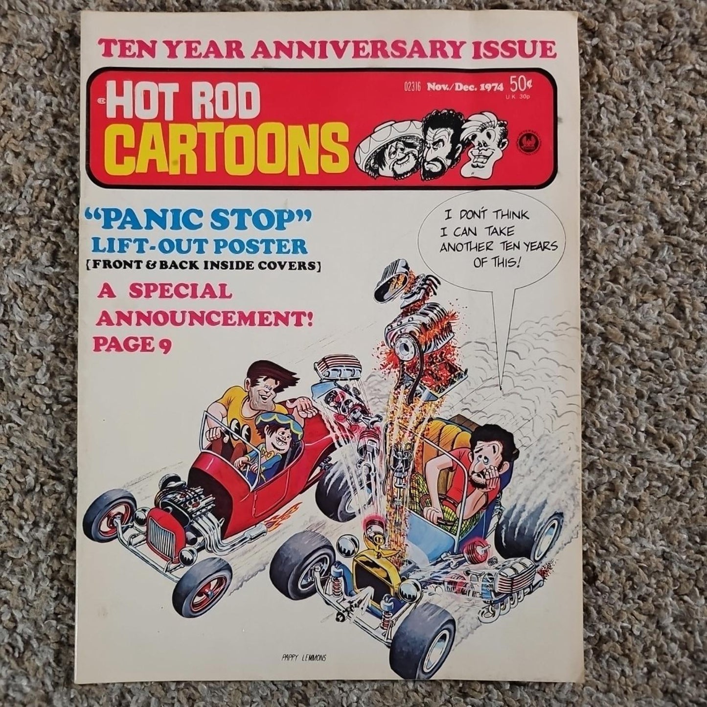 Hot Rod Cartoons Comic Magazine Ten Year Anniversary Issue Nov/Dec. 1974