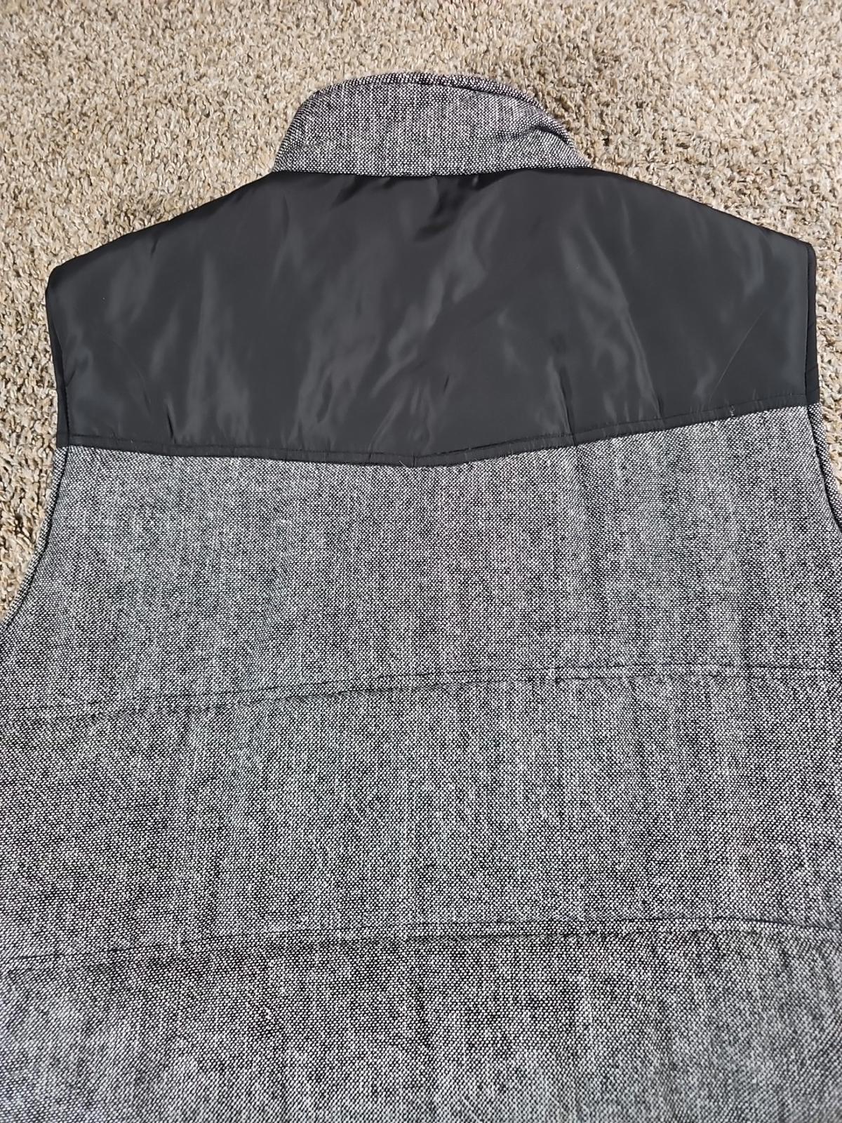 BKE Standard Fit XL Gray Puffer Vest Wool Blend