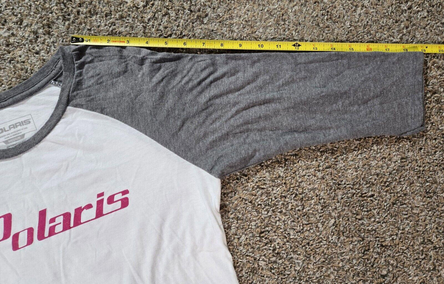 Polaris OEM 3/4 Sleeve Baseball Style Tee -Women's M