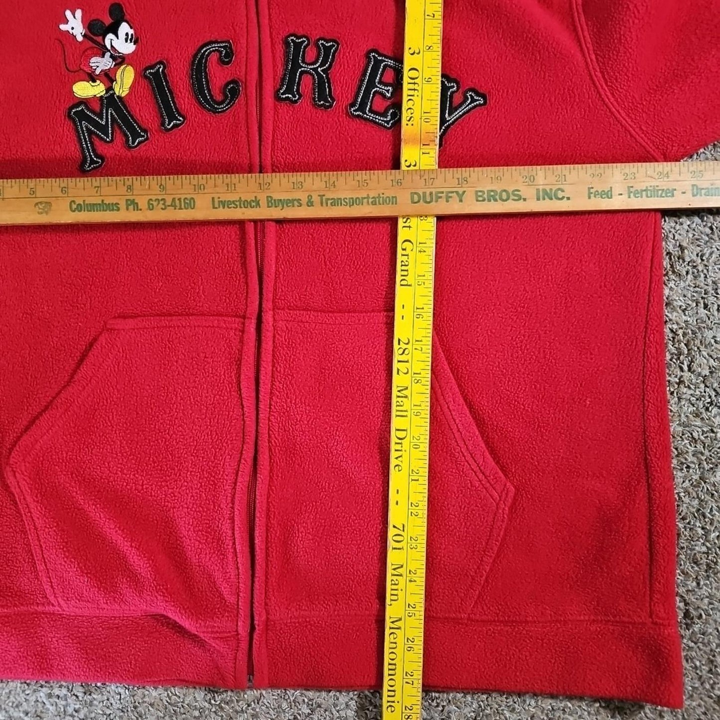 Disney Mickey Mouse Red Fleece Full Zip Hoodie Women's 1X