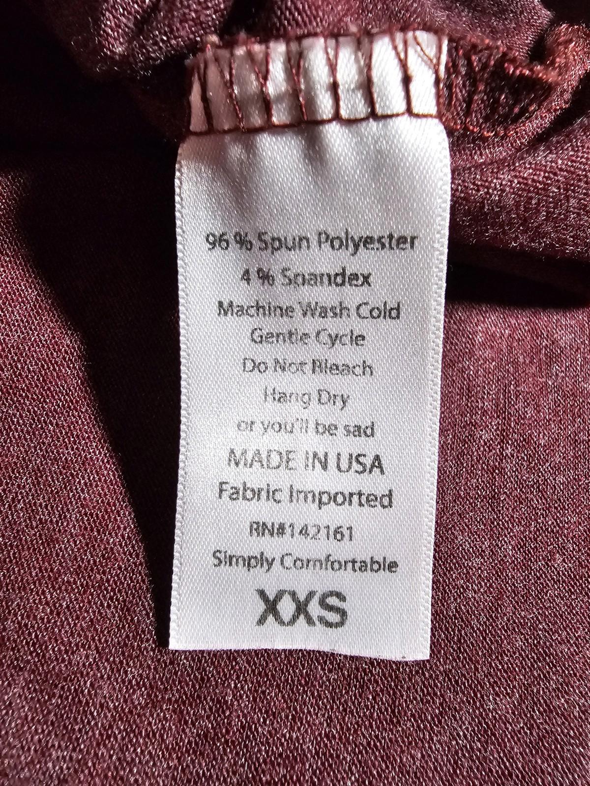 LuLaRoe Long XXS Wine Color Dress