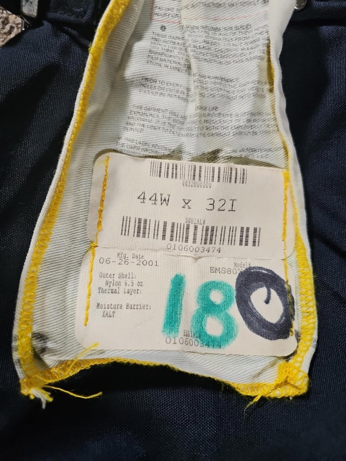 VINTAGE Morning Pride Firefighter Pants 44x32 Blue Turnout Bunker Pant Lined