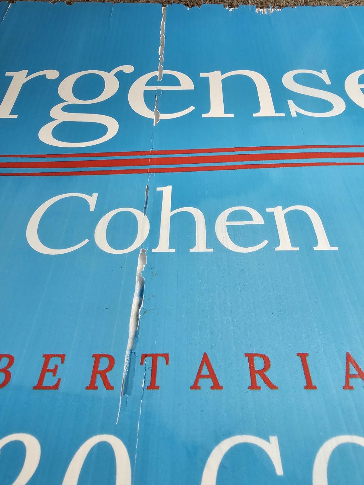 Jo Jorgensen Spike Cohen Libertarian President 2020 Official Yard Sign