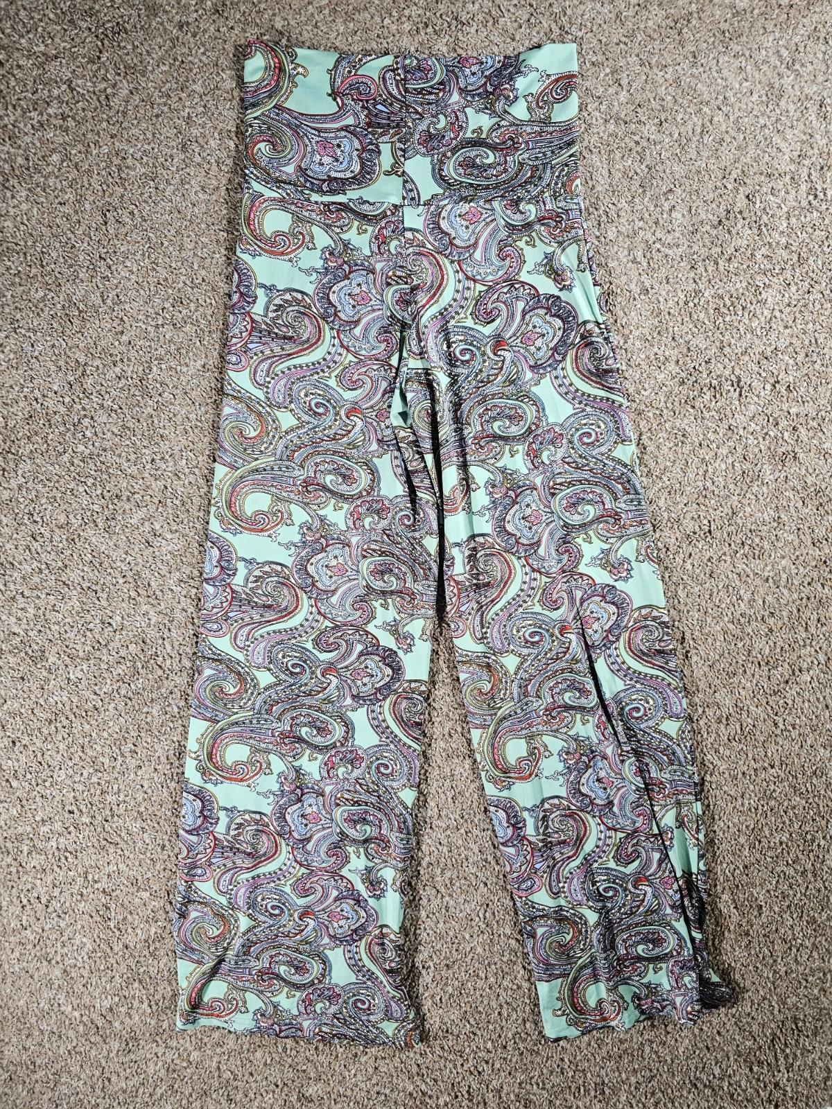 white mark paisley palazzo pants M