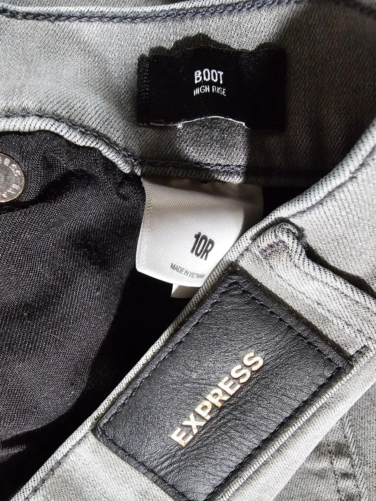 Express Hi Rise Boot 10R Gray Jeans