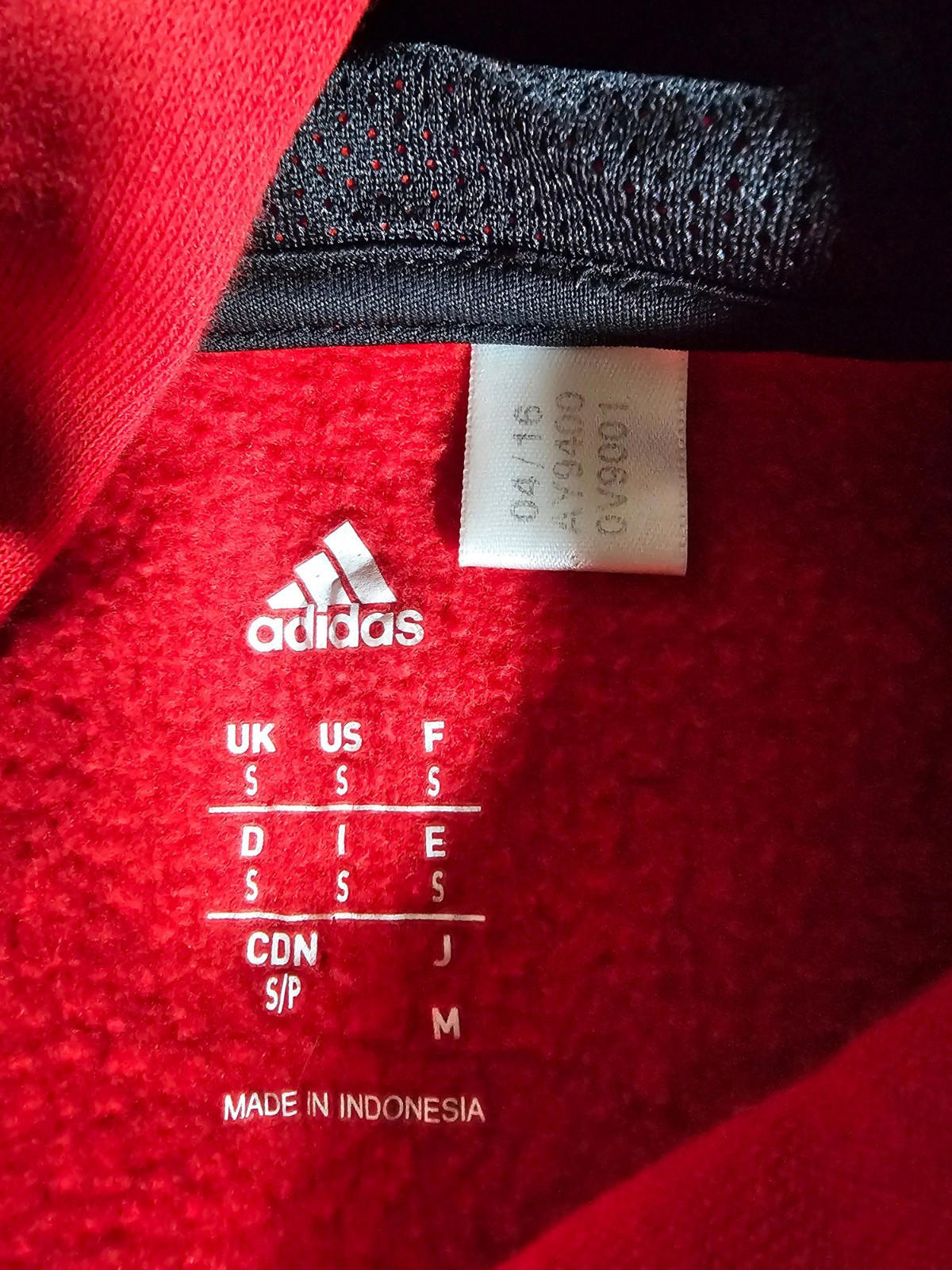 Adidas Hoodie Mens S Red Logo Graphic Pullover Sweatshirt