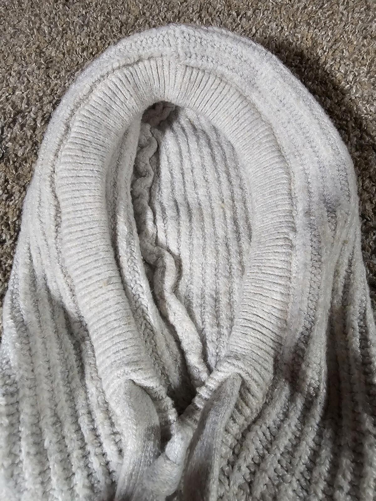 American Eagle Hoodie Thick Knit Beige Cream XS Super Soft