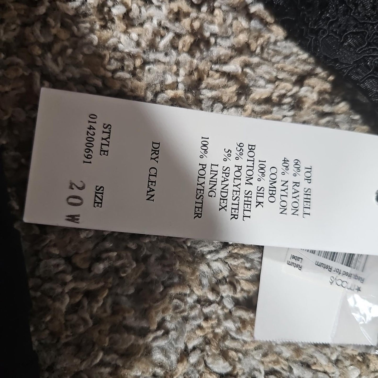 Adrianna Papell Womens Black Solid Shutt Tuck Dress Size 20W NWT Macy's