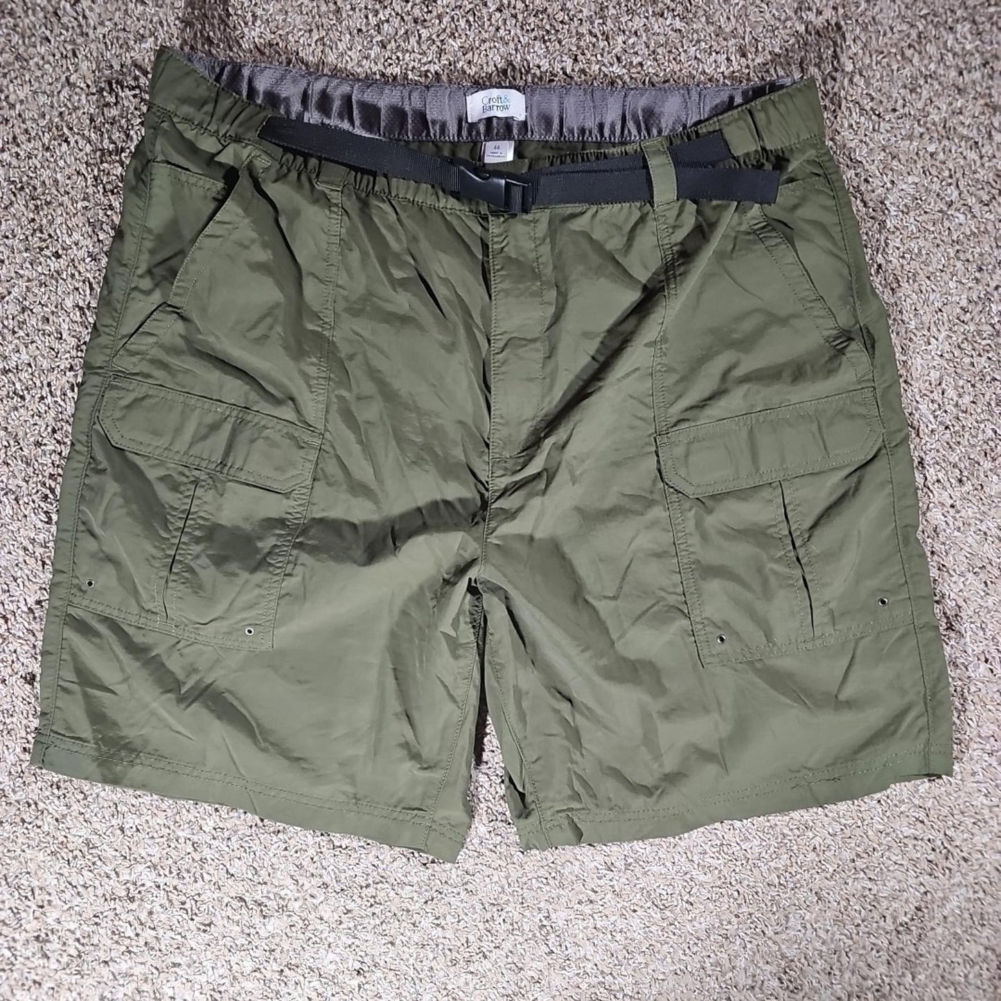 Croft & barrow Men's 44 Quick Dry Cargo Shorts Nylon Belted
