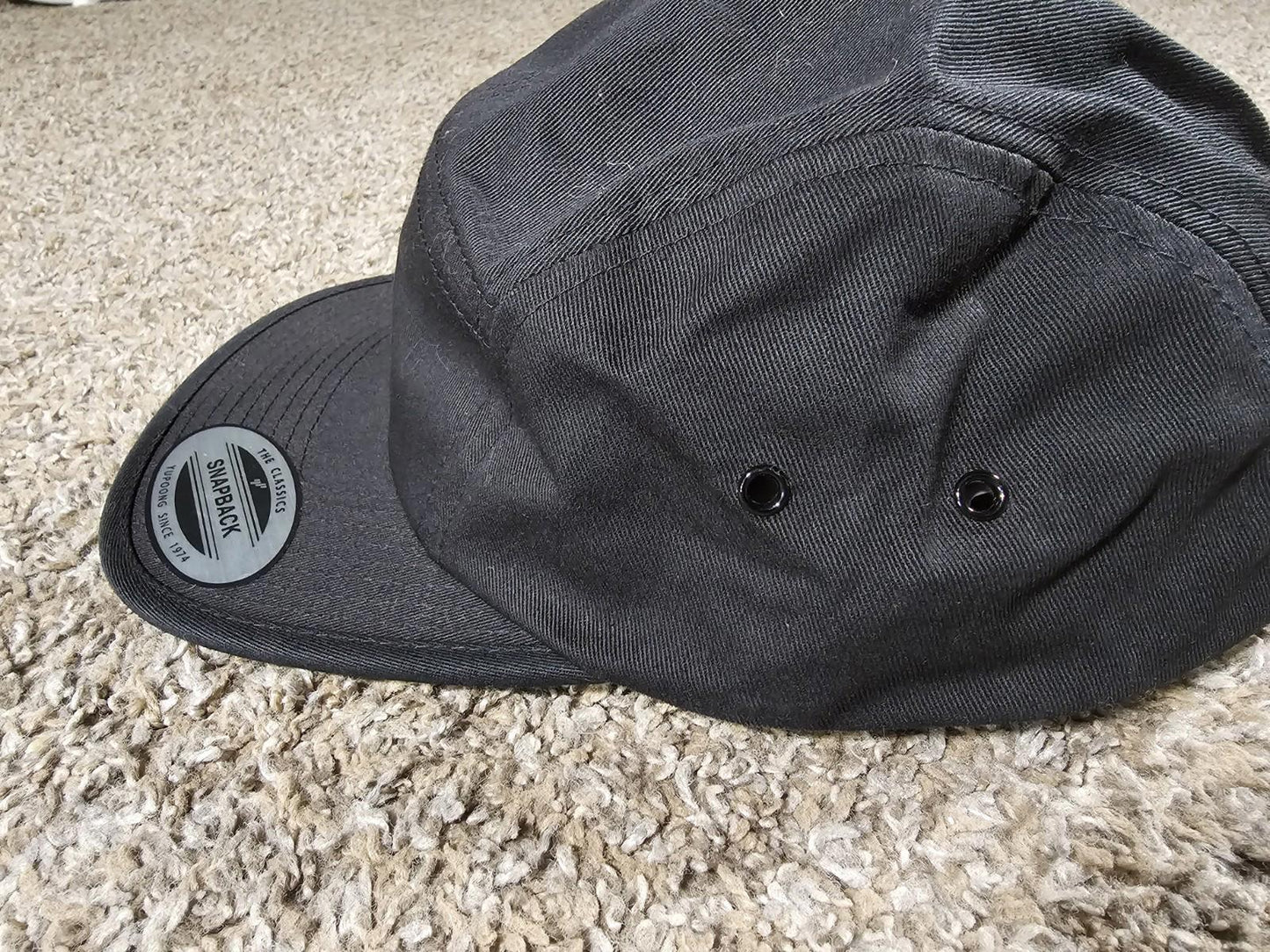 The Classics Yupoong Strapback Panel Hat Black