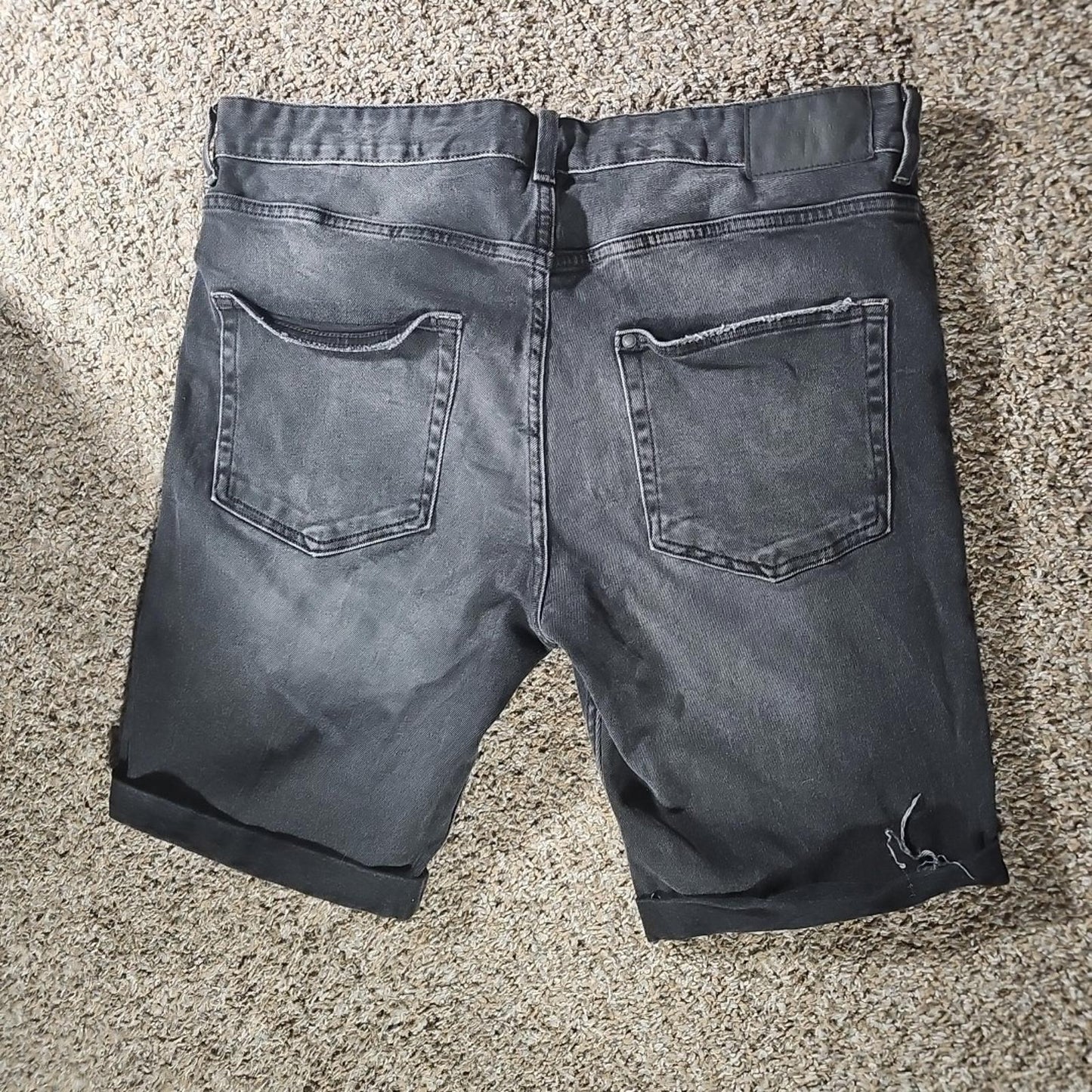 &Denim Sz 36 Slim Fit Shorts Black