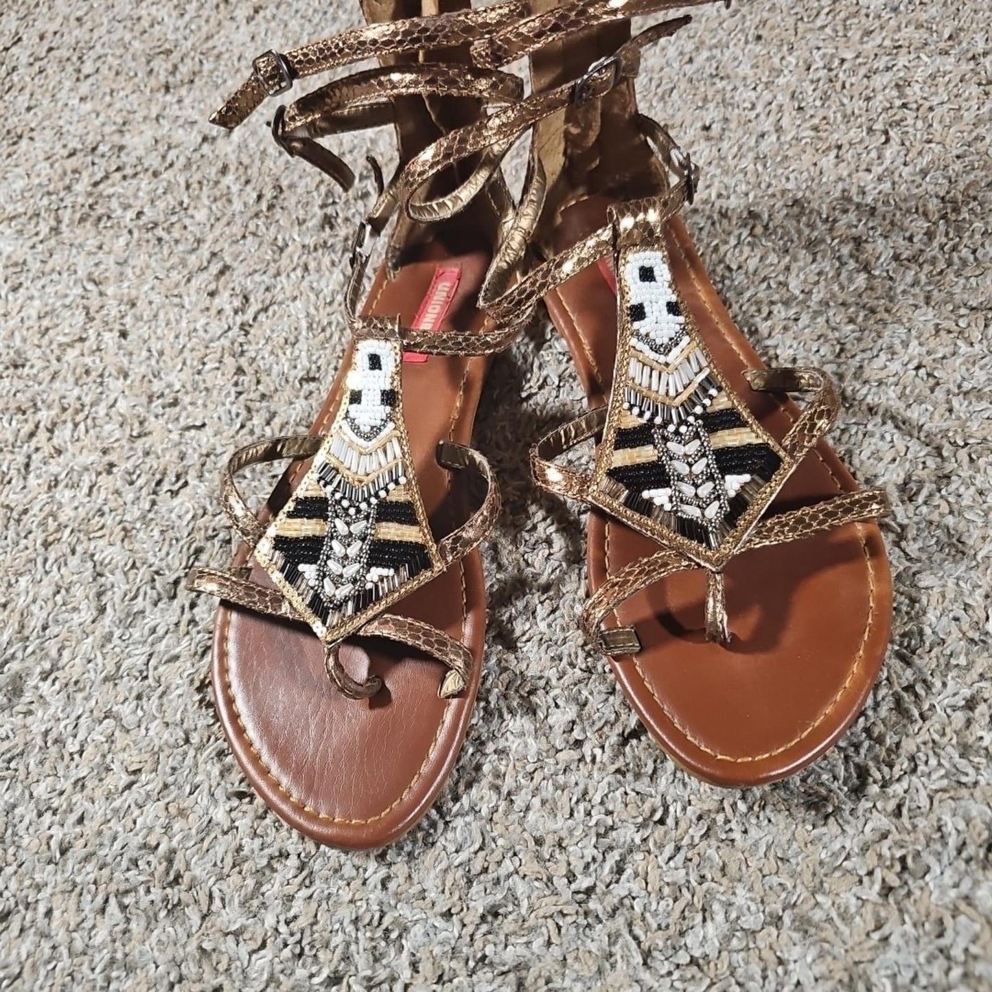 Union Bay Bead Strappy Sandals 318-80-84 Sz 8.5M