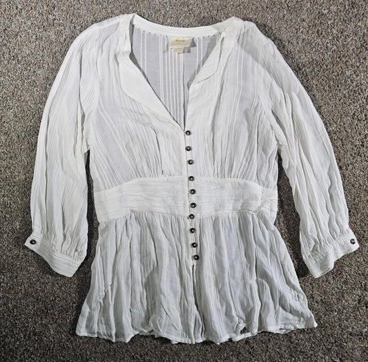 maeve anthropologie White Blouse US12