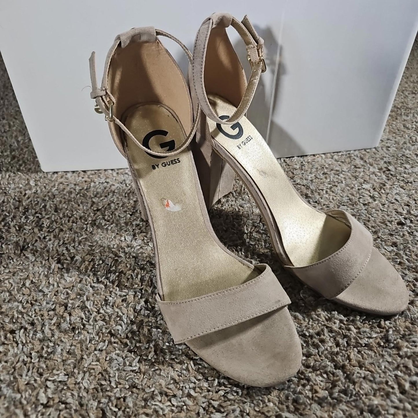 G By Guess Shantel Sandal Strap Open Toe Block Heel 9.5