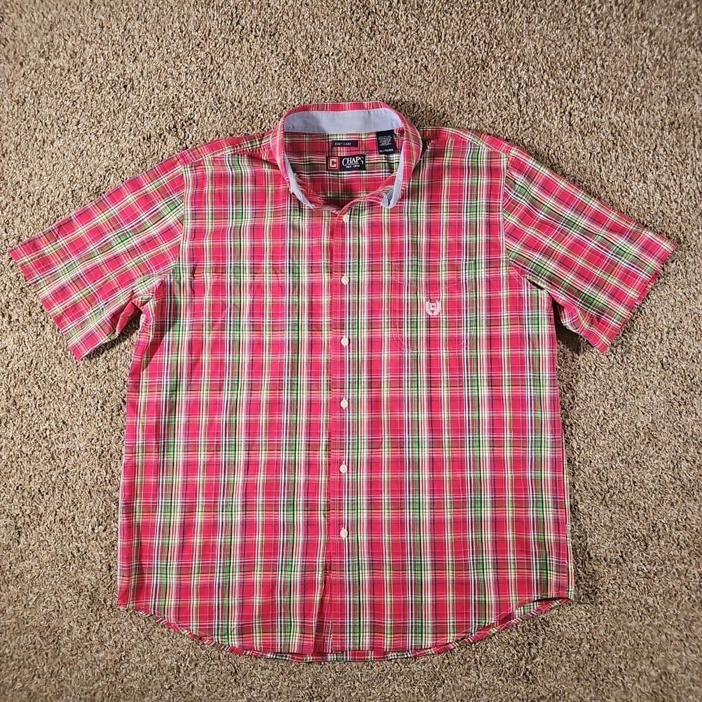 Chaps EasyCare XL ShortSleeve Button Down Embroidered Pocket