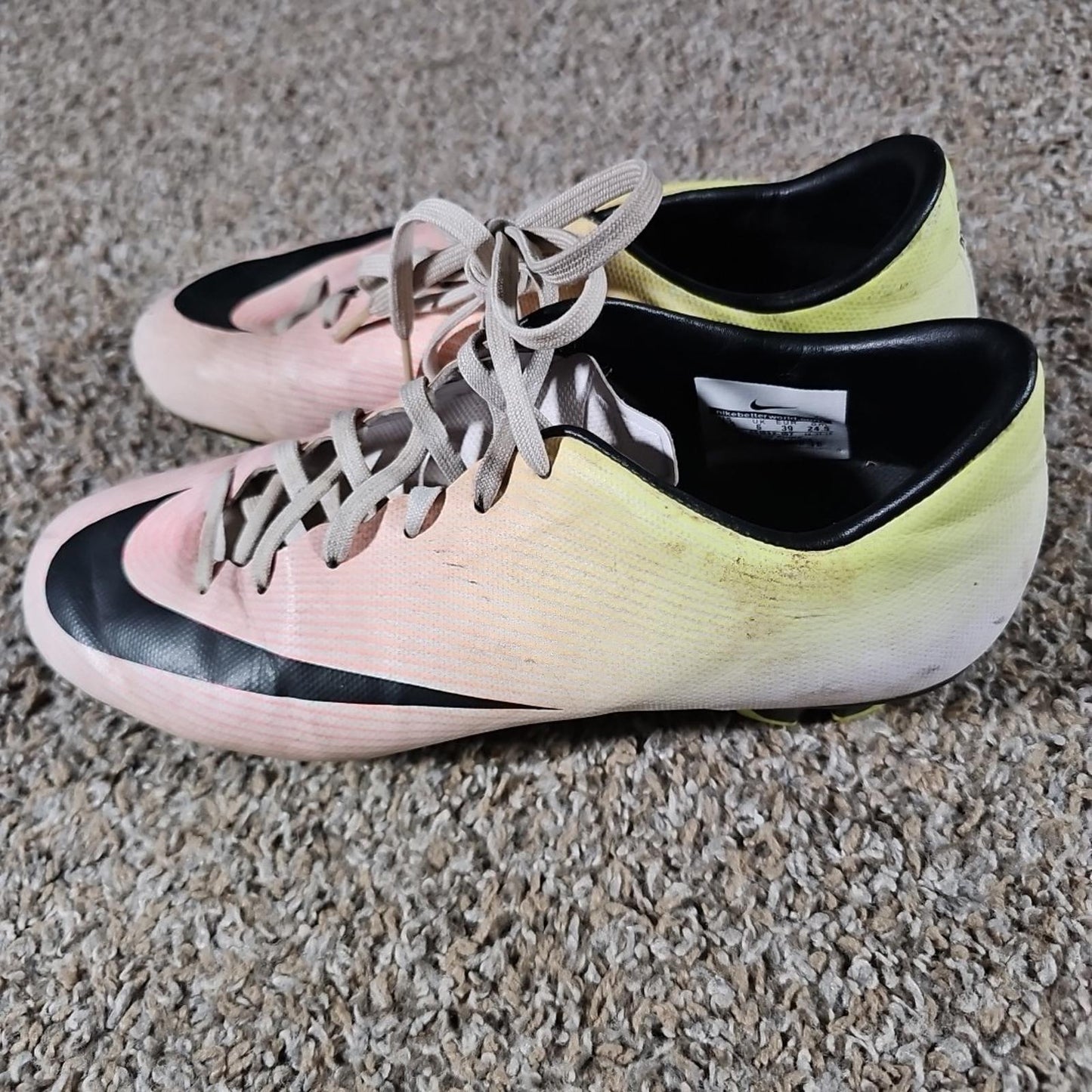 Nike Mercurial 651632-107 Cleats Sz 6.5 UK6