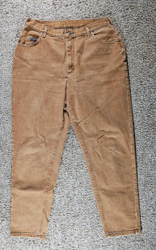 Lee Riveted Khaki Duck Canvas Denim Jeans Made In USA 18 REG