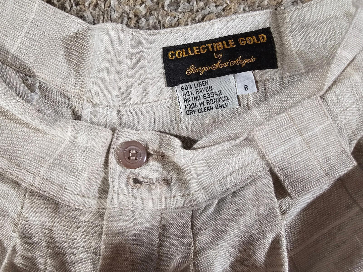 Vtg Collectible Gold by Giorgio SantAngelo shorts linen 8