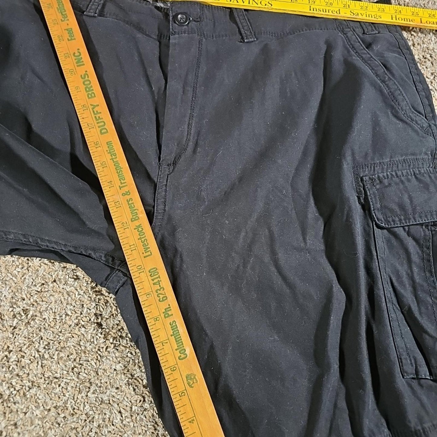 Arizona Jeans Sz 48 Black Cargo Shorts