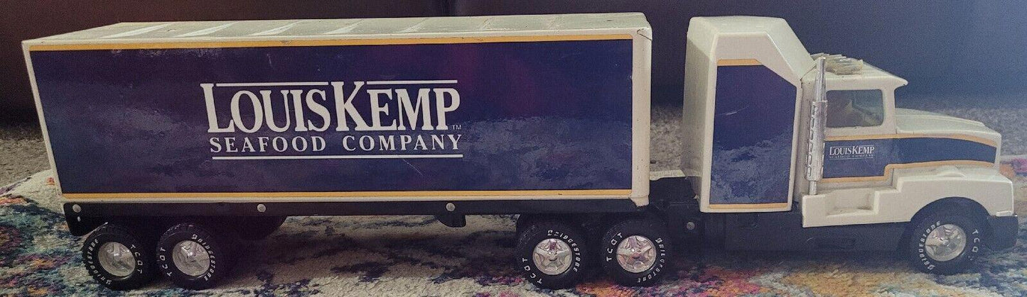 Vintage 25" NYLINT Louis Kemp Seafood Company toy semi truck EUC 4 Age USA MADE