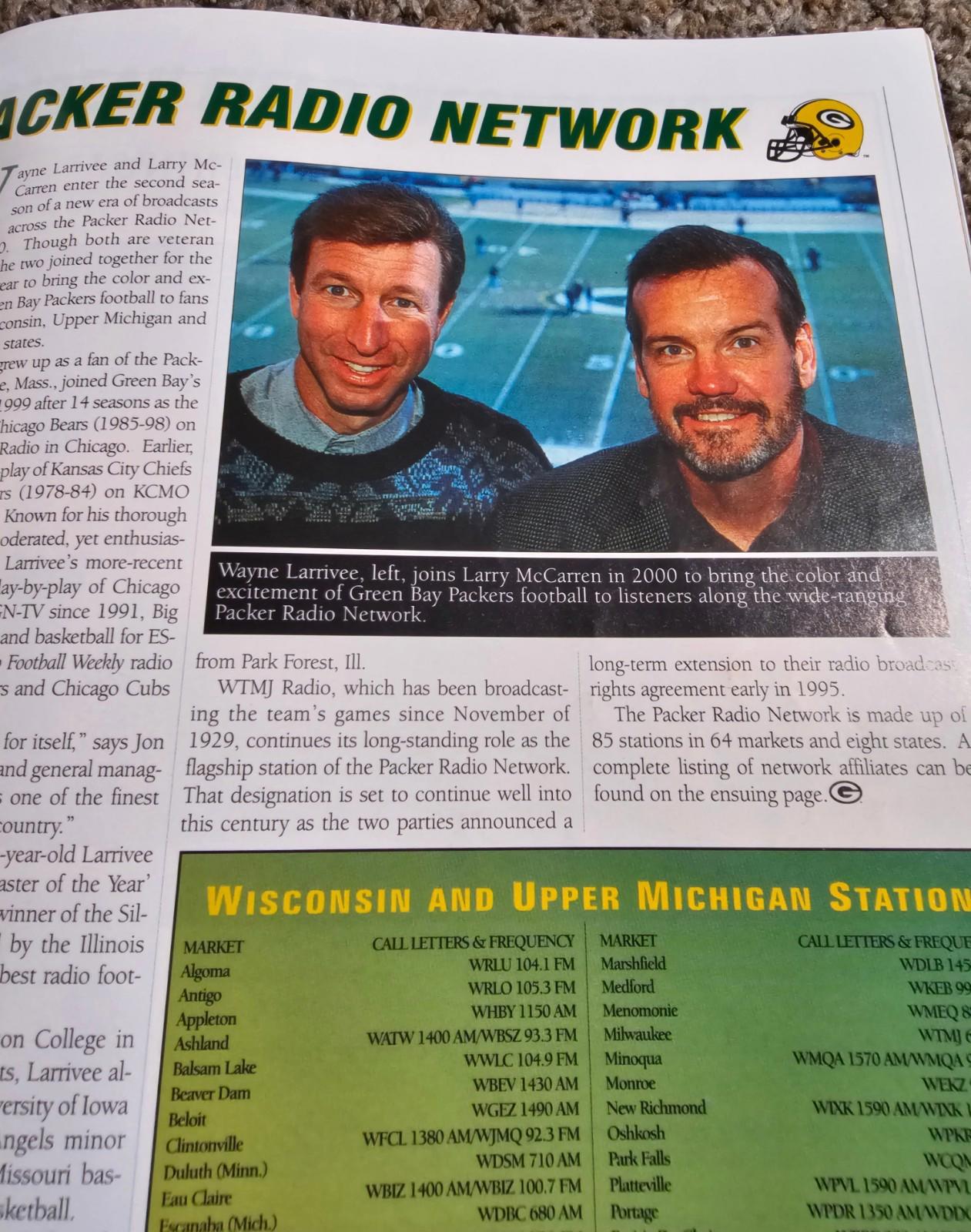 8/4/2000 NFL Insider Program Green Bay Packers New York Jets Mike Sherman RARE