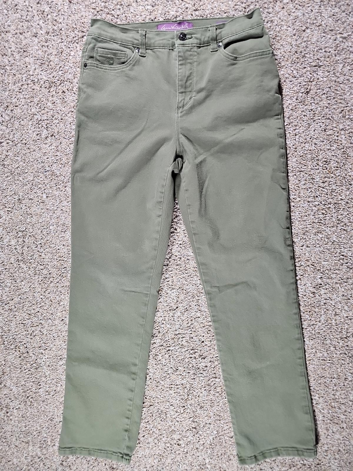 Gloria Vanderbilt Amanda Sz 8 Green Jeans