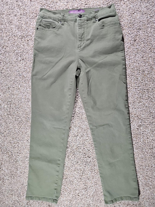 Gloria Vanderbilt Amanda Sz 8 Green Jeans