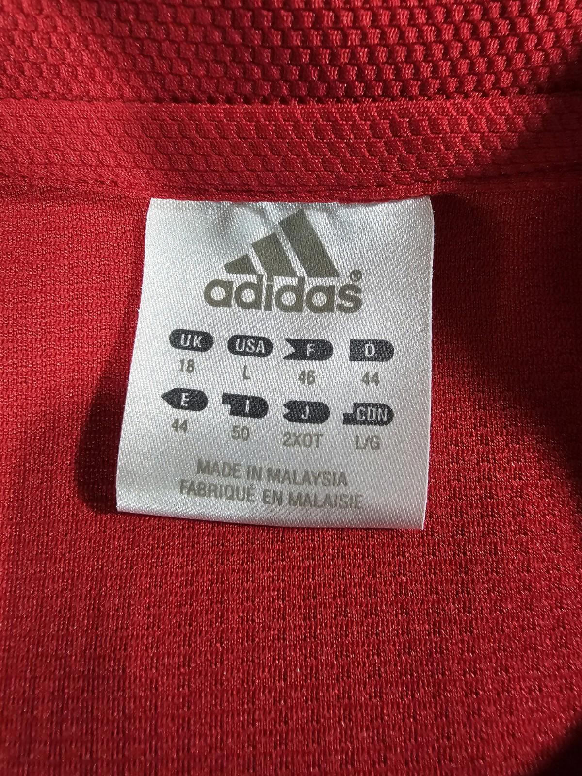Adidas Wisconsin Badgers Hockey Red Polo Large Vintage