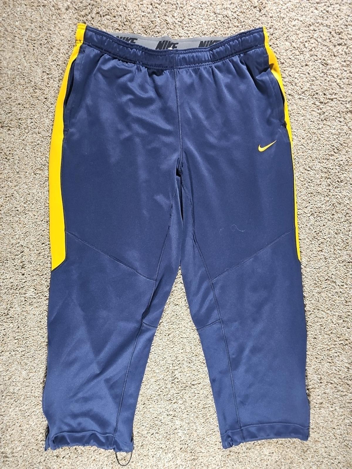 Nike Dri-Fit XL Blue Gold Athletic Pants